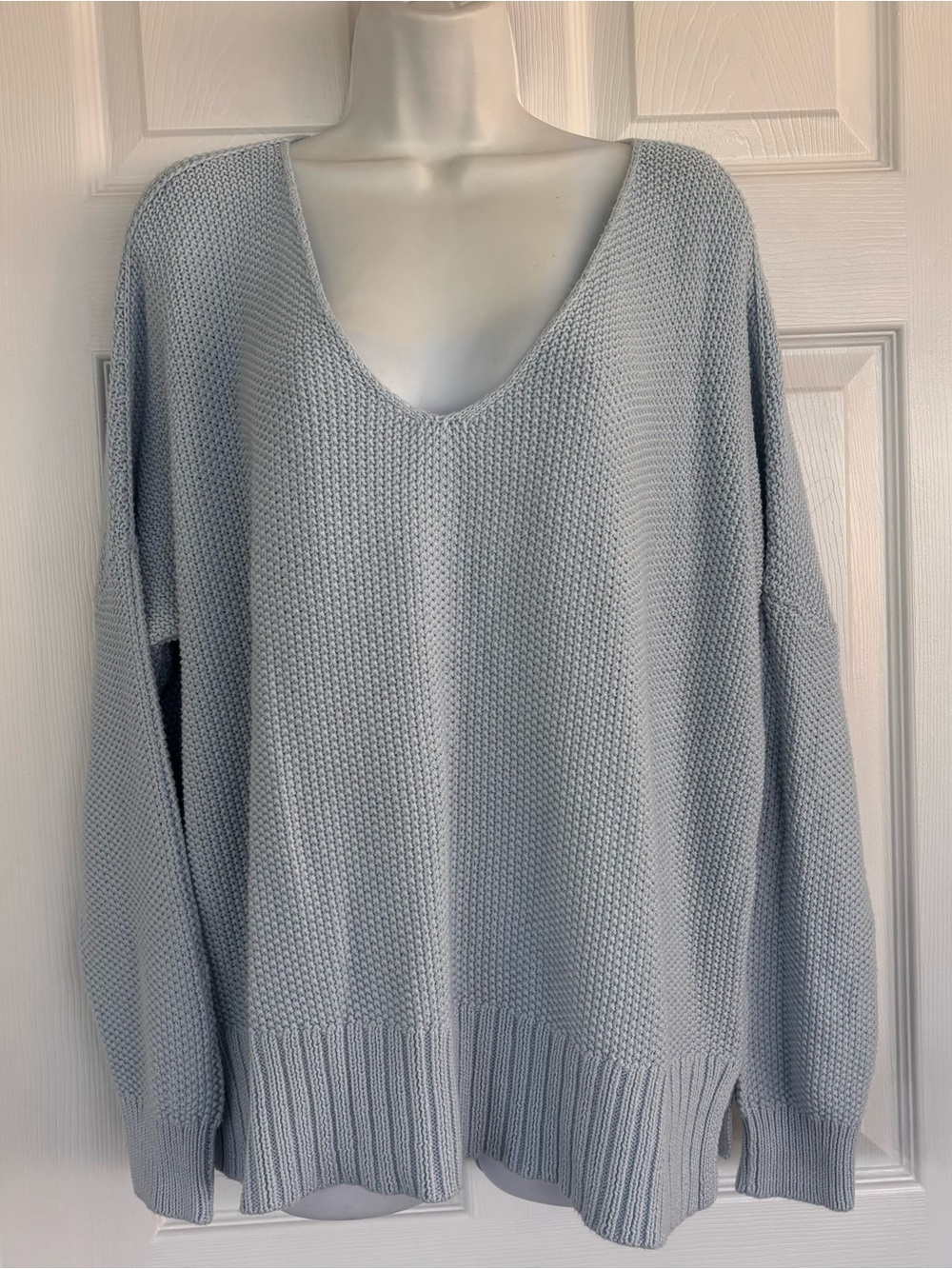 Lucky Brand Pale Blue V-Neck Knit Pullover